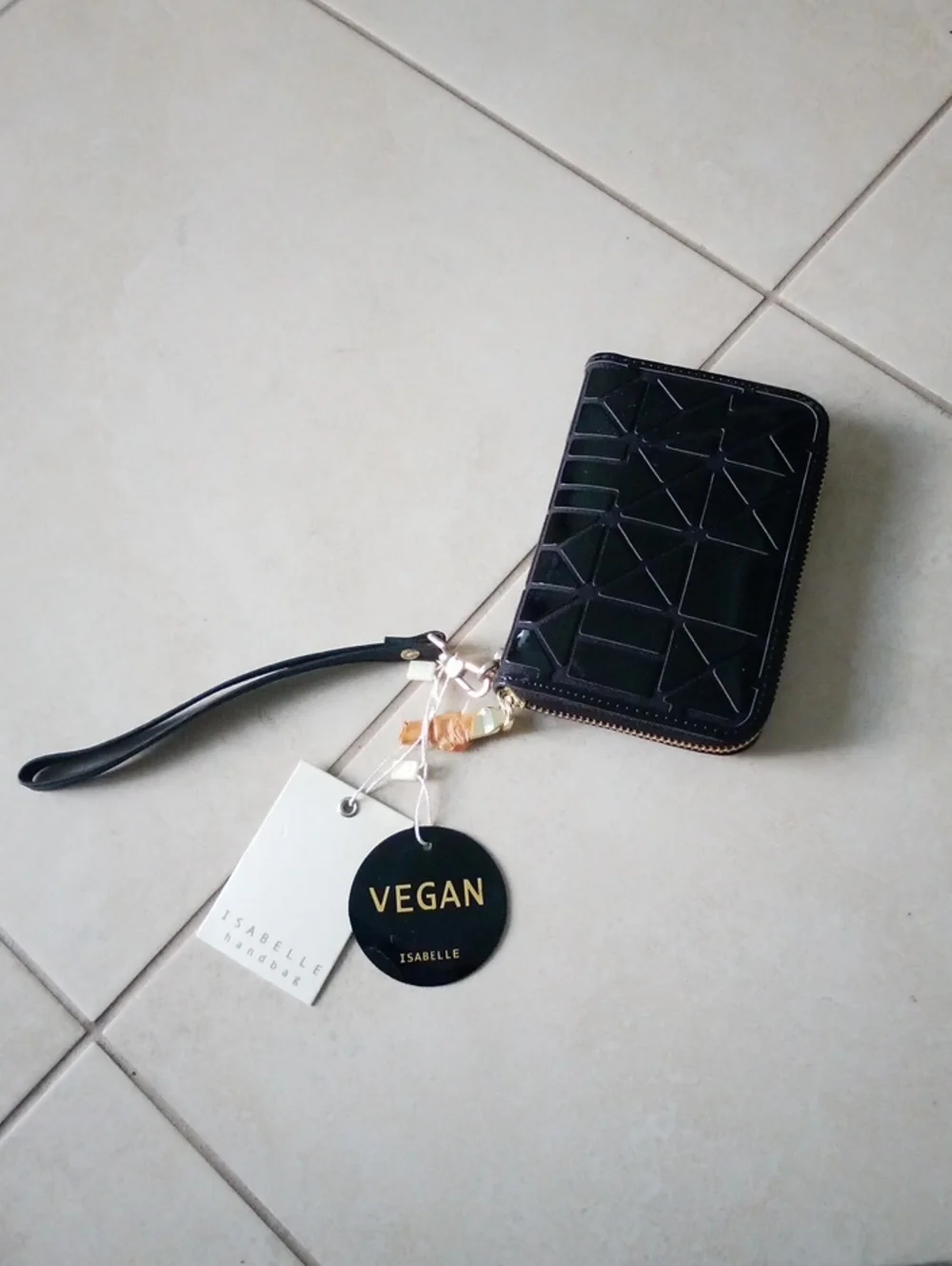 Vegan Black Geometric Wallet
